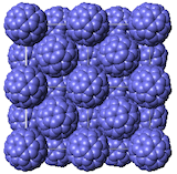 (The crystal structure of carbon C<sub>60</sub> Buckminsterfullerene.)