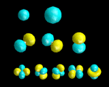 (Atomic orbitals: 1s and 2s (top row), 2p (middle row) and 3d orbials (lower row).)