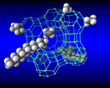 (Hydrocarbon molecules and zeolite Y.)