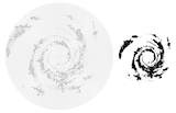 (A snapshot from a simulation of the formation of a spiral galaxy..)