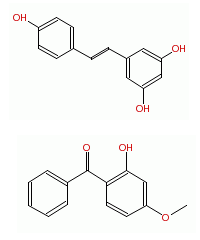 Resveratrol and oxybenzone in 2d