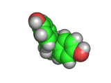Bisphenol-A, BPA, rotating to show 3d structure